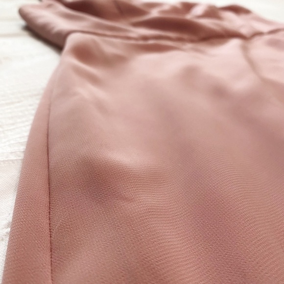 AFTER SIX DUSTY PINK ONE SHOULDER SIDE SLIT CHIFFON EVENING GOWN DRESS - 6 - Picture 8 of 9